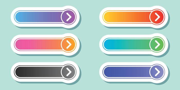 cuatro vistoso botones con flechas en un azul antecedentes vector