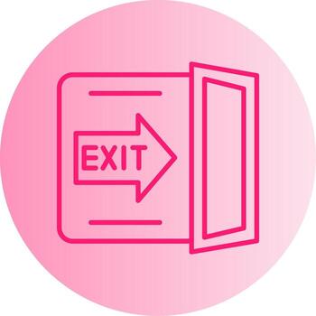 Highway Exit Direction Board Gradient Two Tone Circle vector