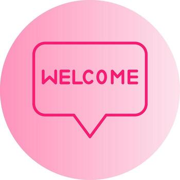 Warm Welcome Message Gradient Two Tone Circle vector