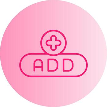 Add New Item Button Gradient Two Tone Circle vector