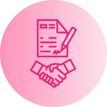 Digital Contract Agreement Form Gradient Two Tone Circle vector