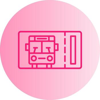Printed Bus Ticket Gradient Two Tone Circle vector