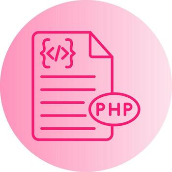 PHP Backend Script File Gradient Two Tone Circle vector