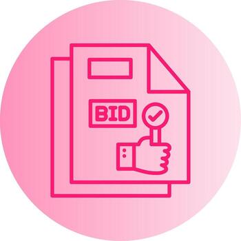 competitivo proyecto oferta sumisión degradado dos tono circulo vector