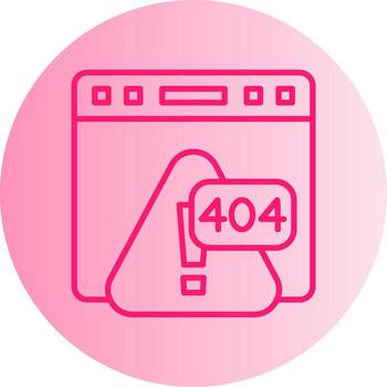 Error 404 Page Not Found Indicator Gradient Two Tone Circle vector