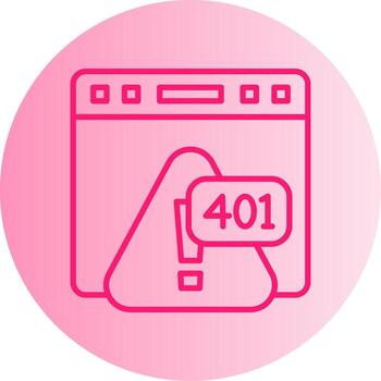 error 401 no autorizado acceso intento degradado dos tono circulo vector