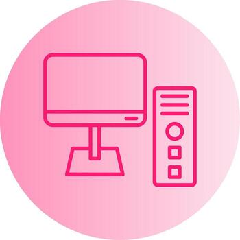 alto actuación escritorio computadora degradado dos tono circulo vector