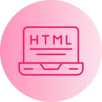 HTML Markup File Icon Gradient Two Tone Circle vector