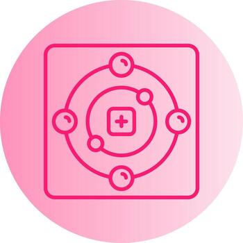 Orbiting Electron Symbol Gradient Two Tone Circle vector