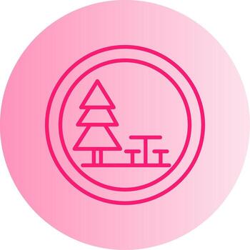 Highway Rest Area Icon Gradient Two Tone Circle vector