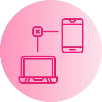 Connection Refused by Server Gradient Two Tone Circle vector