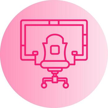 Flight Simulator Cockpit Setup Gradient Two Tone Circle vector