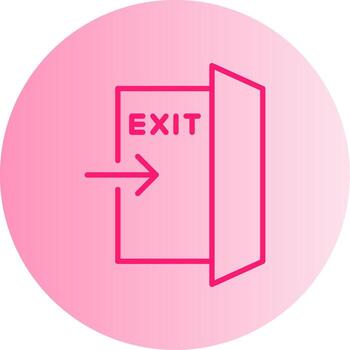 Illuminated Exit Direction Sign Gradient Two Tone Circle vector