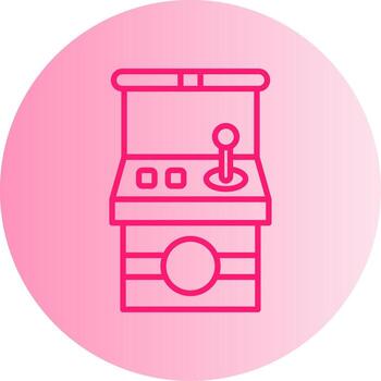 Retro Arcade Machine Gradient Two Tone Circle vector