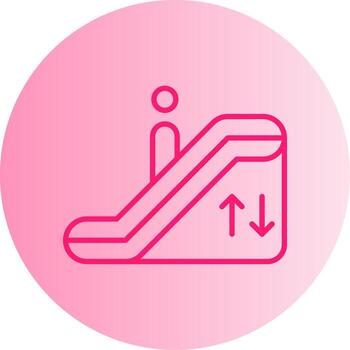 Passenger Escalator Access Gradient Two Tone Circle vector