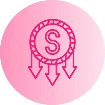 Prices Slashed Downward Tag Gradient Two Tone Circle vector