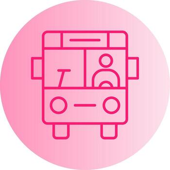 Professional Bus Driver Gradient Two Tone Circle vector