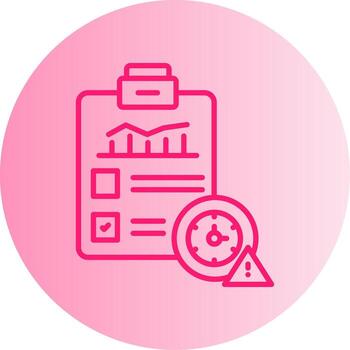 Urgent Overdue Task Alert Gradient Two Tone Circle vector