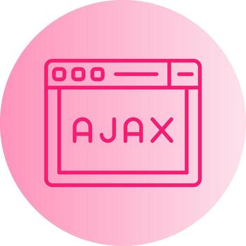 AJAX Data Request Symbol Gradient Two Tone Circle vector