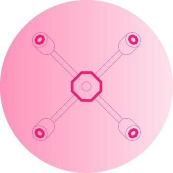 Cross Style Lug Wrench Gradient Two Tone Circle vector