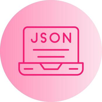 JSON Data Format Block Gradient Two Tone Circle vector