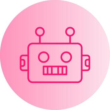 Humanoid Robot Prototype Gradient Two Tone Circle vector