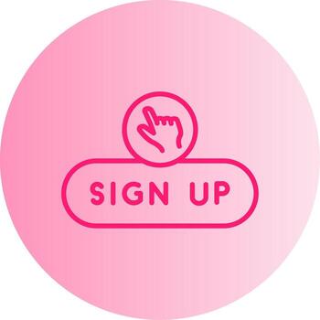 Sign Up Form Button Gradient Two Tone Circle vector