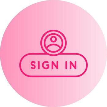 firmar en acceso botón degradado dos tono circulo vector