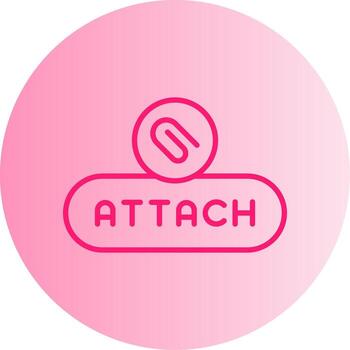 Attach Document Button Gradient Two Tone Circle vector