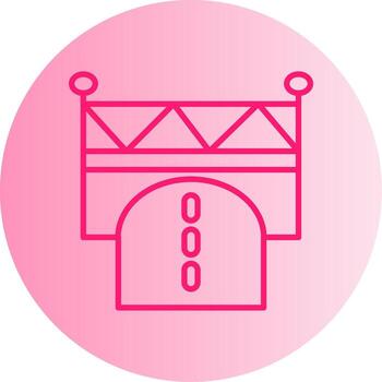 Road Overpass Structure Gradient Two Tone Circle vector