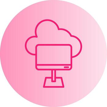 Secure Cloud File Storage Gradient Two Tone Circle vector