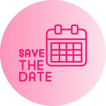 Save the Date Reminder Gradient Two Tone Circle vector