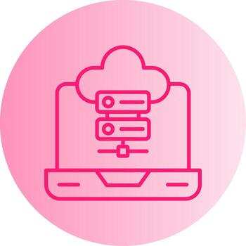 web servidor hospedaje estante degradado dos tono circulo vector