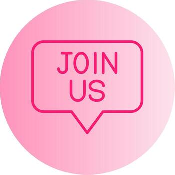 Invitation to Join Us Gradient Two Tone Circle vector