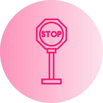 Red Stop Sign Warning Gradient Two Tone Circle vector