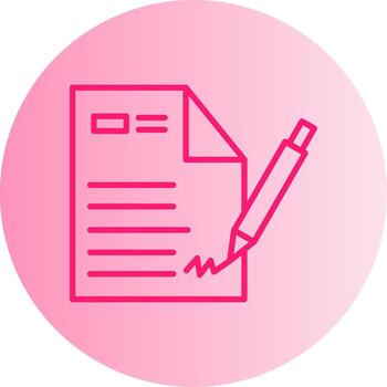 E Signature Document Signing Gradient Two Tone Circle vector