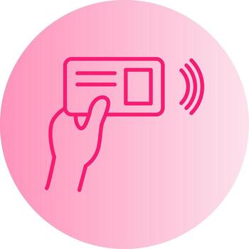 NFC Card Reader Terminal Gradient Two Tone Circle vector