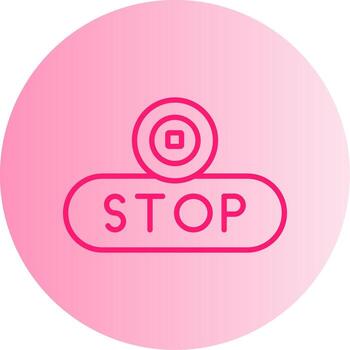 Stop Playback Button Gradient Two Tone Circle vector