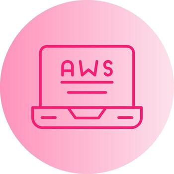 AWS Cloud Computing Icon Gradient Two Tone Circle vector