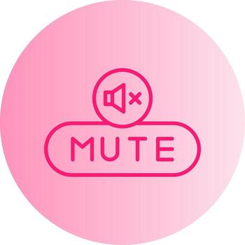Mute Sound Button Gradient Two Tone Circle vector