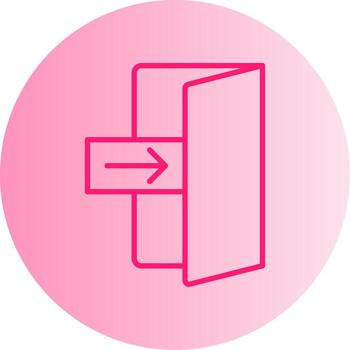 Emergency Bus Exit Sign Gradient Two Tone Circle vector