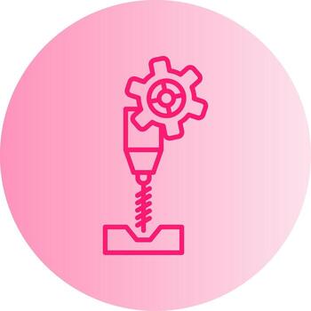 Precision CNC Milling Machine Gradient Two Tone Circle vector