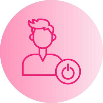 apagar computadora ahora degradado dos tono circulo vector