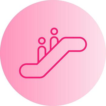 Passenger Escalator Gradient Two Tone Circle vector
