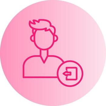 Log Out Account Gradient Two Tone Circle vector