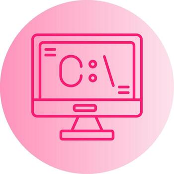 Command Glyph Interface Icon Gradient Two Tone Circle vector