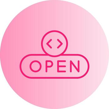 Open File Button Gradient Two Tone Circle vector