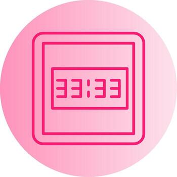 Real Time Digital Display Gradient Two Tone Circle vector