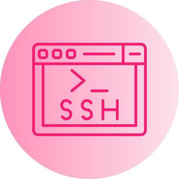 SSH Secure Access Symbol Gradient Two Tone Circle vector
