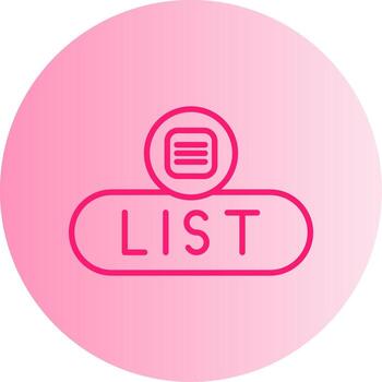 List View Toggle Button Gradient Two Tone Circle vector